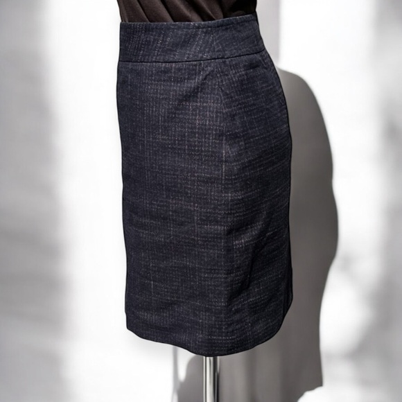 See by Chloe Ink Navy Plaid Pencil Straight Skirt Italian 38 | US Size 2 - Picture 5 of 10